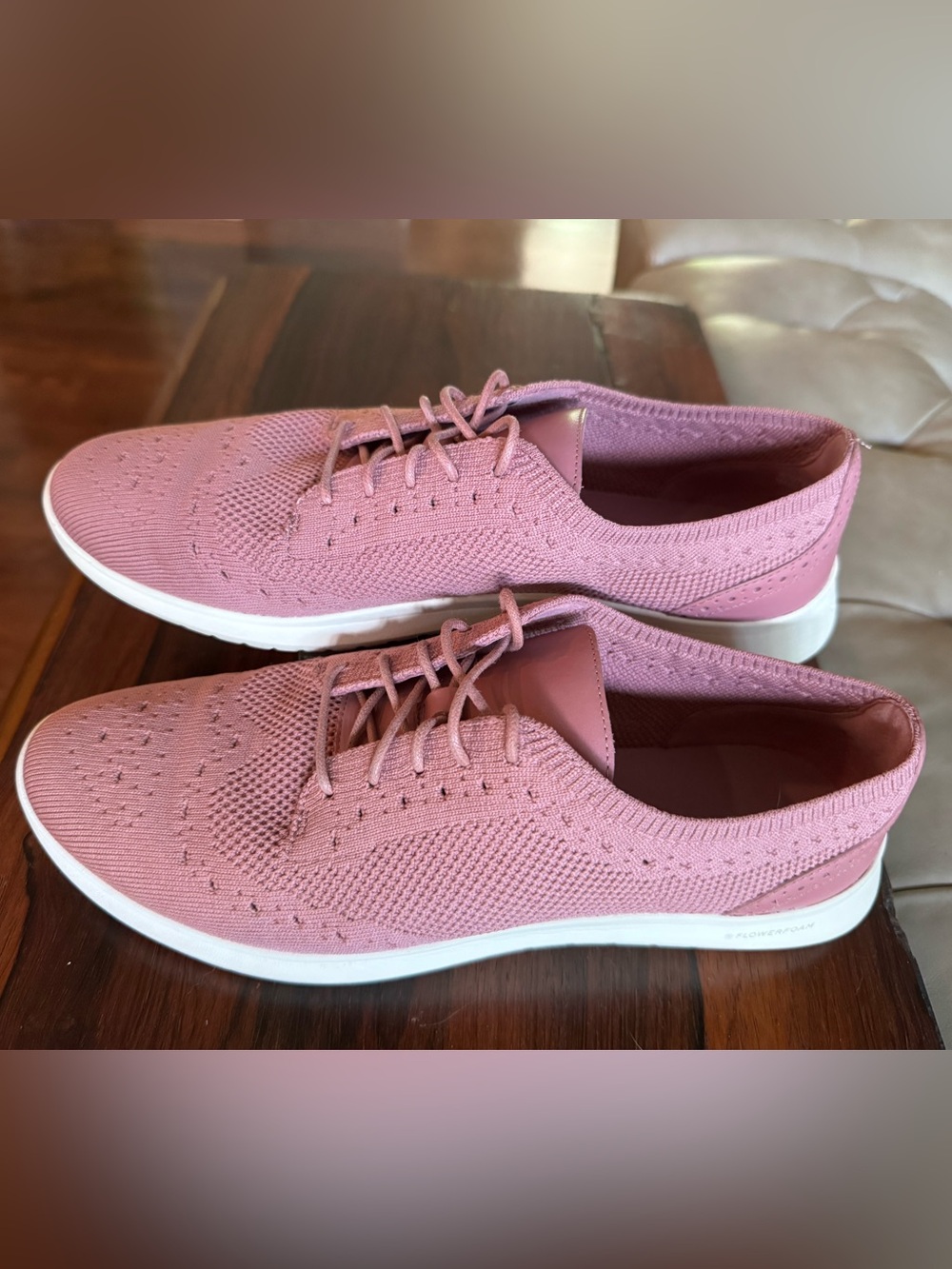 Cole Haan Pink Knit Lace-Up Sneakers